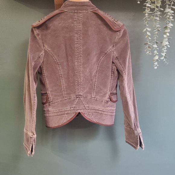 sass & bide Sydney |  Brown Long Sleeve Studded Corduroy  Button Corduroy Jacket - Picture 2 of 6